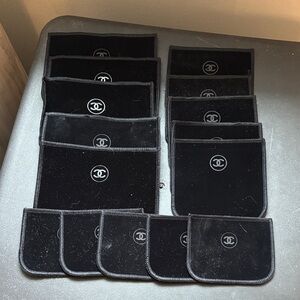 CHANEL Black Velvet Accessory Pouches